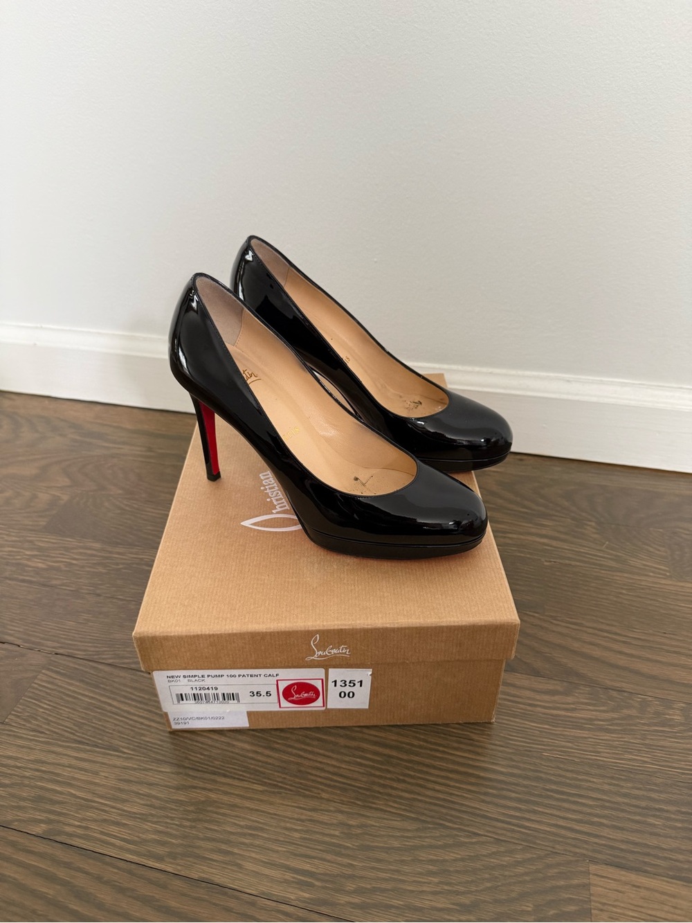 Christian Louboutin Black Patent Leather Platform Pumps